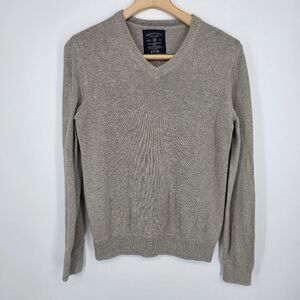 American Eagle Outfitters Men's V-Neck Sweater Beige  S
